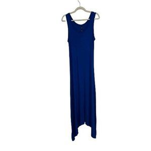 W118 By Walter Baker Asymmetric Maxi Dress Blue Sleeveless Scoop Neck Women SZ M